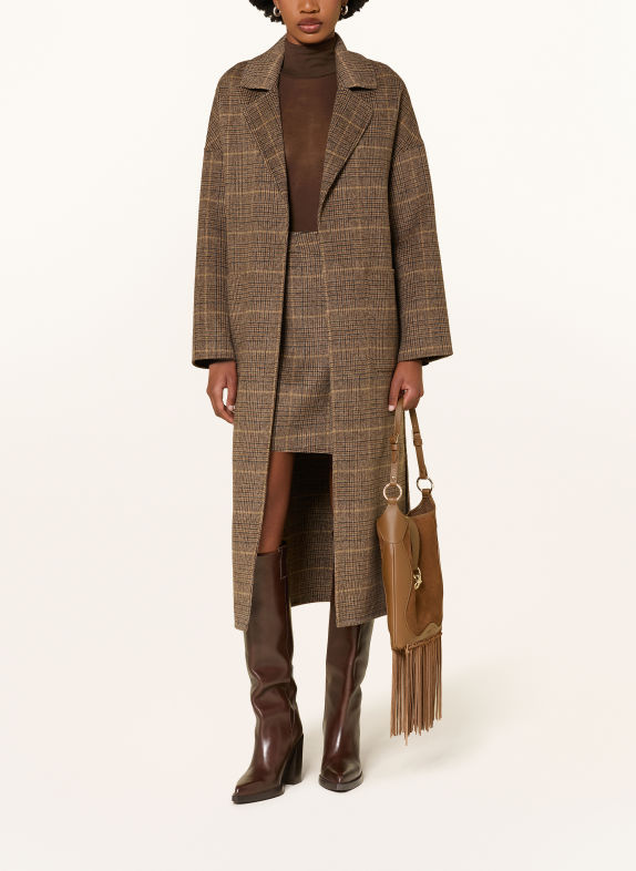 MRS & HUGS Manteau BEIGE / MARRON FONCÉ / MARRON