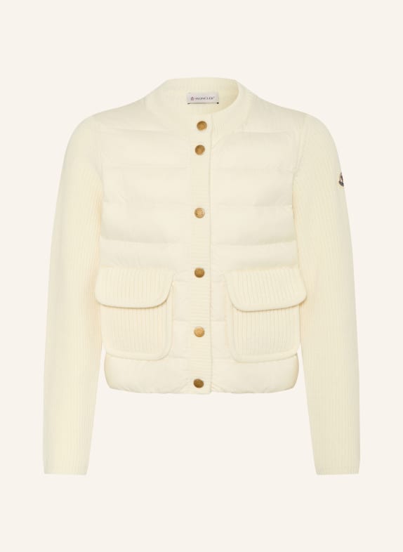 MONCLER enfant Daunenjacke im Materialmix ECRU
