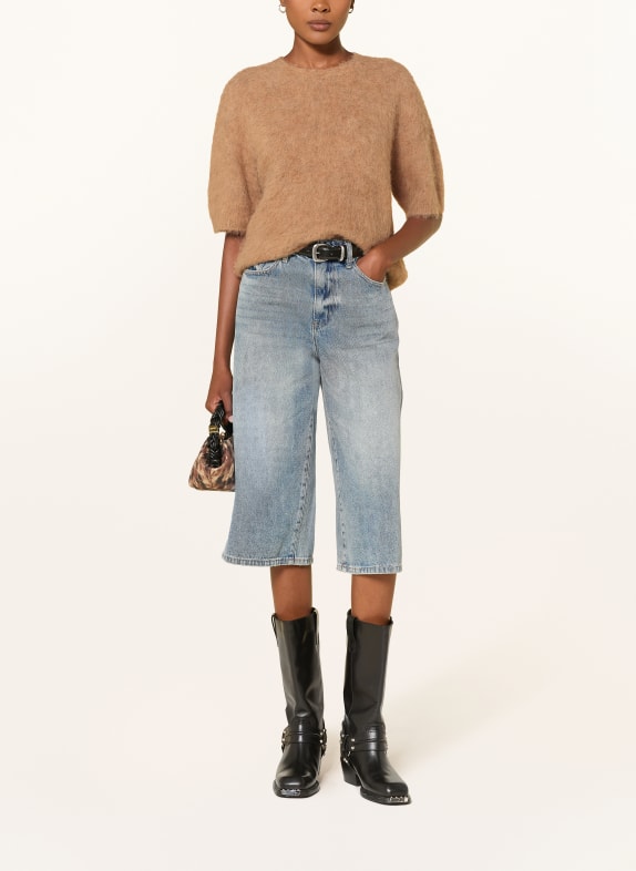 MRS & HUGS Gebreid shirt met alpaca LICHTBRUIN