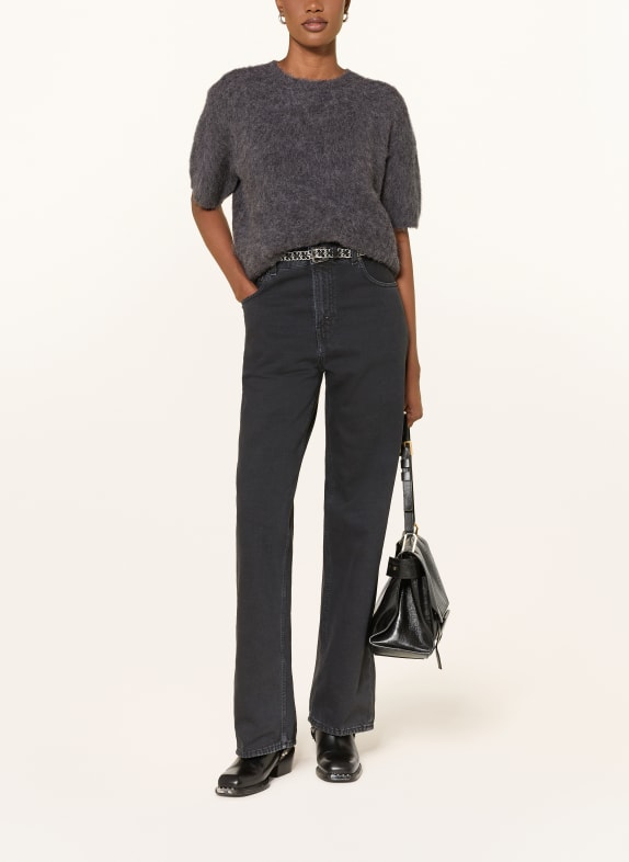 MRS & HUGS Gebreid shirt met alpaca DONKERGRIJS