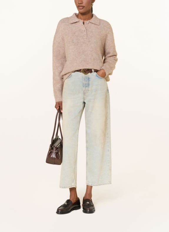 MRS & HUGS Gebreid poloshirt met alpaca BEIGE