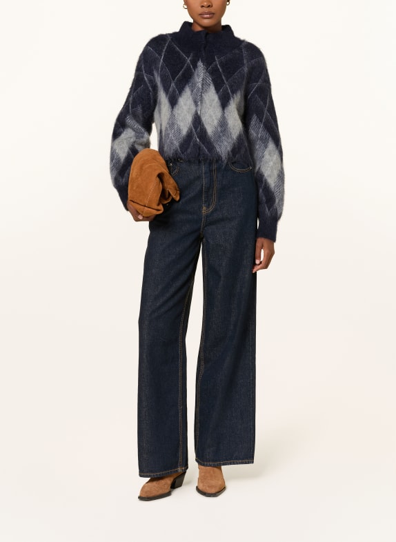 MRS & HUGS Vest met mohair DONKERBLAUW / LICHTBLAUW