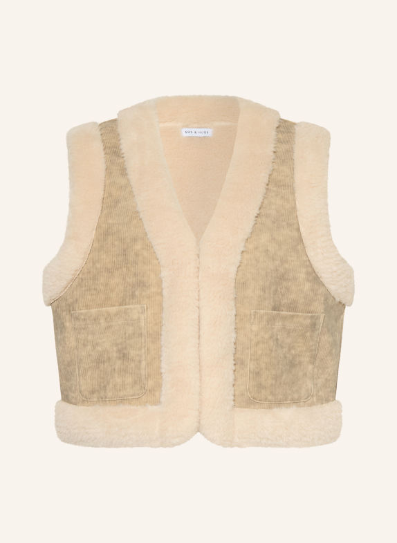 MRS & HUGS Kunstfell-Weste TAUPE / BEIGE