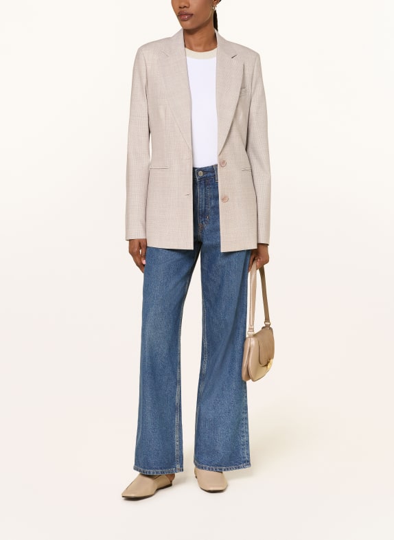 PESERICO Blazer met glinsterend garen en sierstenen BEIGE / ECRU / TAUPE