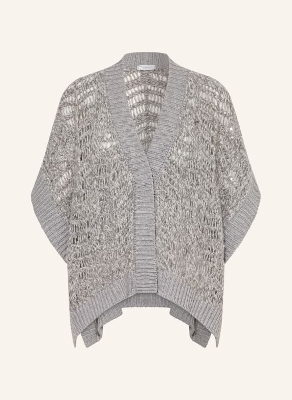PESERICO Cape mit Alpaka und Pailletten GRAU