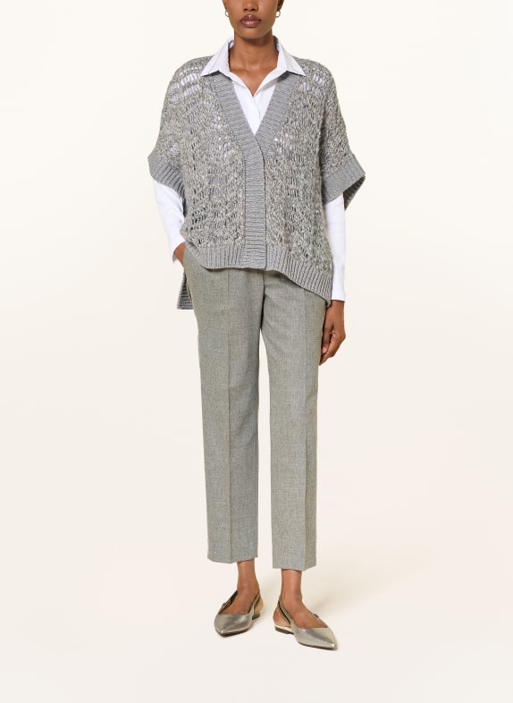 PESERICO Cape met alpaca en pailletten GRIJS