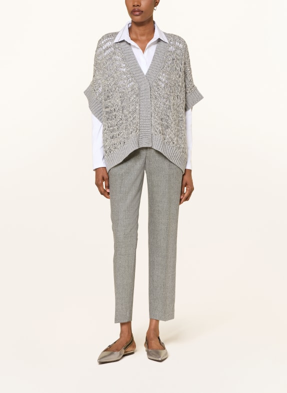 PESERICO Broek met sierparels GRIJS