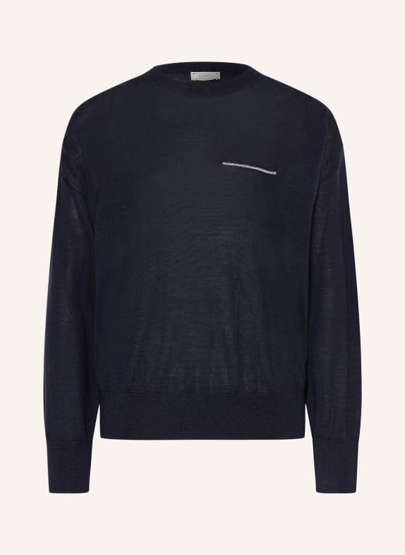 PESERICO Pullover mit Cashmere und Seide DUNKELBLAU