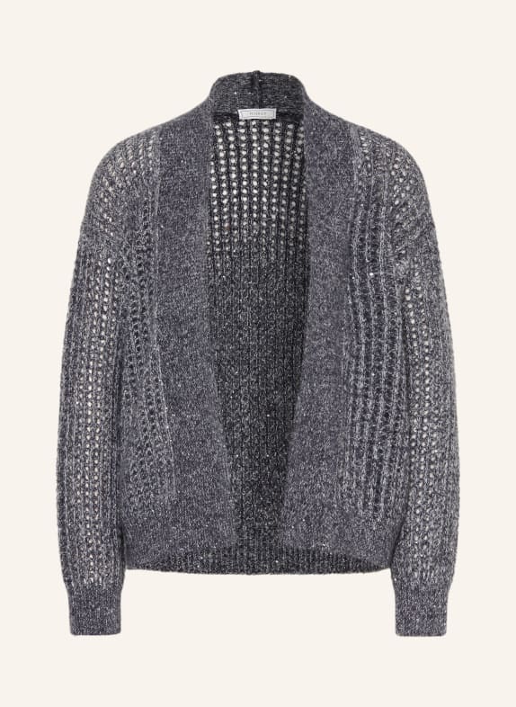 PESERICO Strickhülle mit Glitzergarn und Pailletten DUNKELBLAU / GRAU