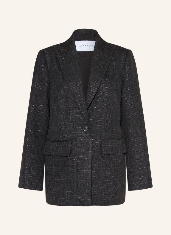 MRS & HUGS Tweed-Blazer DUNKELGRAU / SILBER