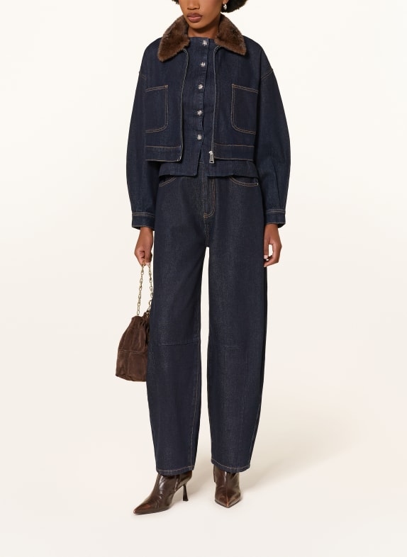 MRS & HUGS Jachetă din denim cu guler detașabil din blană artificială RAW DENIM