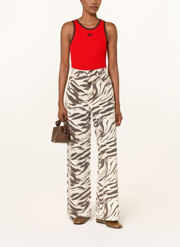 GANNI Top ROOD / MARRON FONCÉ