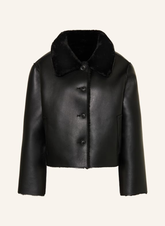MRS & HUGS Veste aspect cuir NOIR