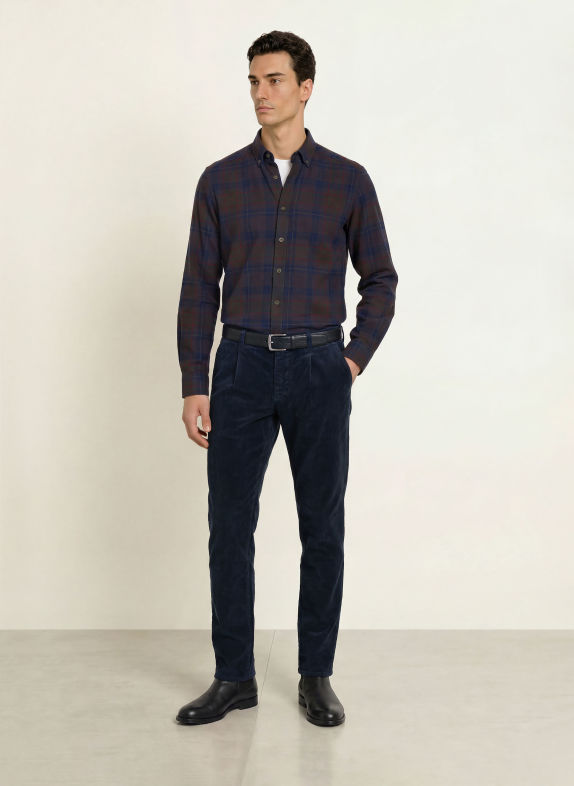 STROKESMAN'S Cămașă din flanel, croială regular OLIV / ROȘU ÎNCHIS / ALBASTRU ÎNCHIS