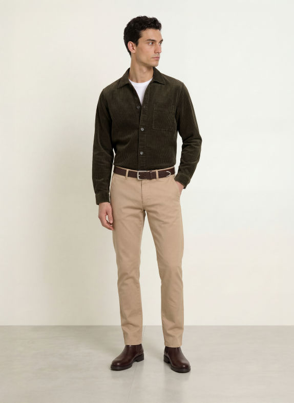 STROKESMAN'S Corduroy overshirt DARK GREEN
