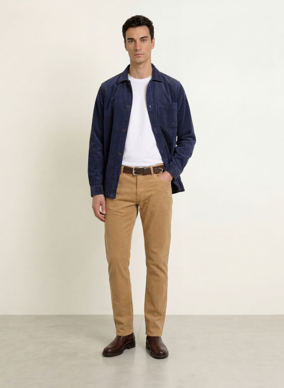 STROKESMAN'S Corduroy overshirt DARK BLUE