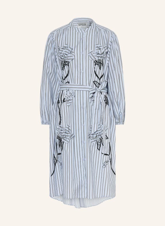 ESSENTIEL ANTWERP Kleid JEMINE mit Schmucksteinen BLAUGRAU / DUNKELGRAU / WEISS