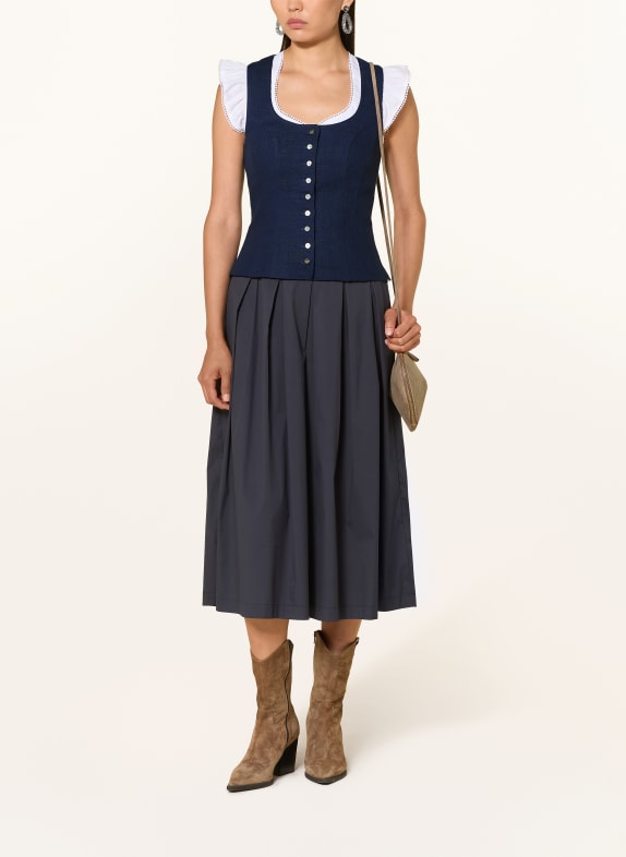 Johann & Johanna Dirndl-lijfje van linnen DONKERBLAUW