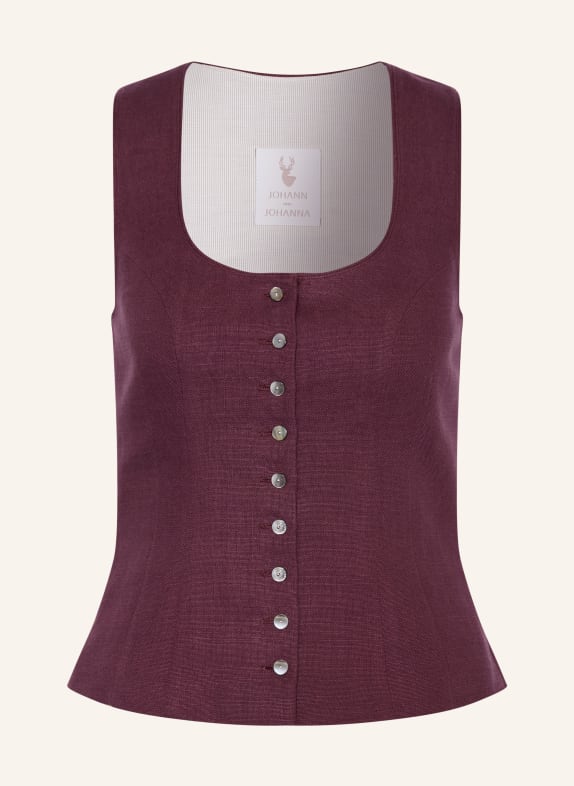 Johann & Johanna Corsage traditionnel en lin FUCHSIA