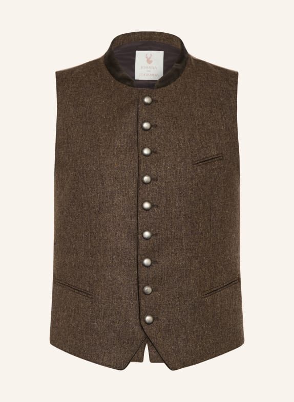 Johann & Johanna Trachtenweste aus Merinowolle DUNKELBRAUN / BEIGE