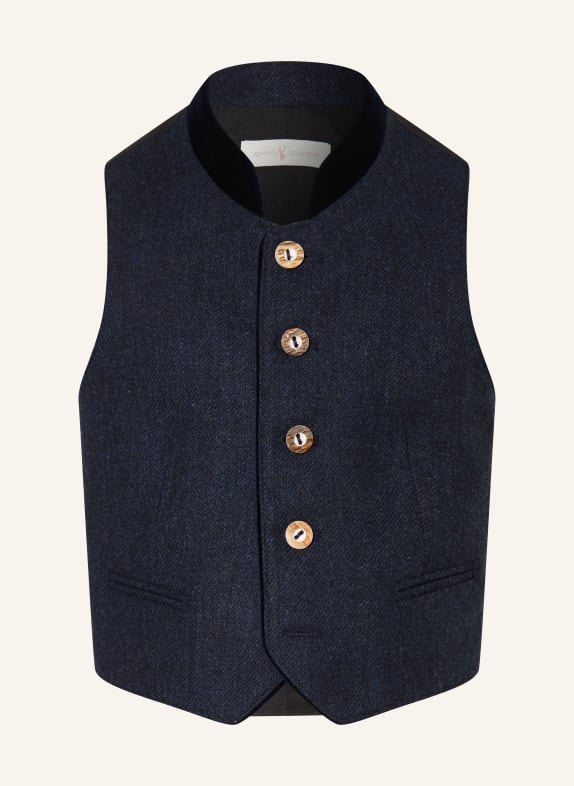 Johann & Johanna Traditional vest made of merino wool DARK BLUE / BLACK