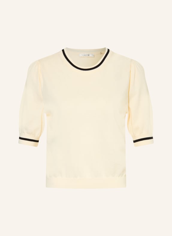 FRAME Strickshirt THE GATHERED SWEATER CREME / SCHWARZ