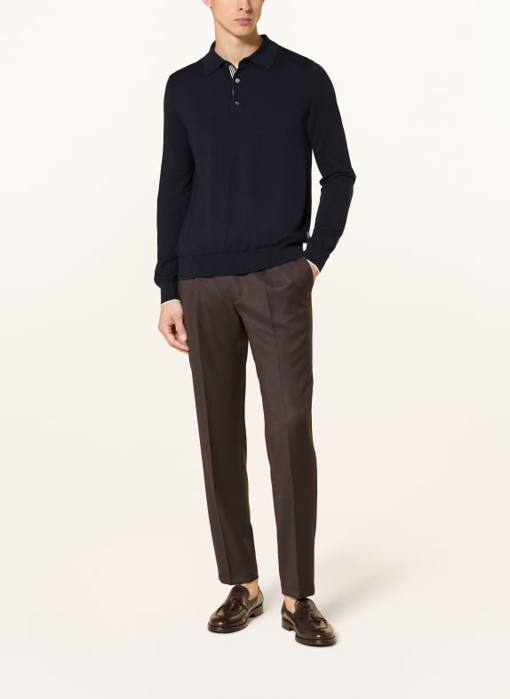 windsor. Gebreid poloshirt CASHMILO DONKERBLAUW