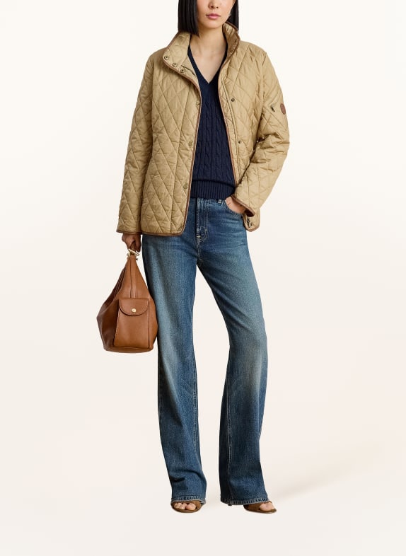 LAUREN RALPH LAUREN Steppjacke CAMEL / BRAUN