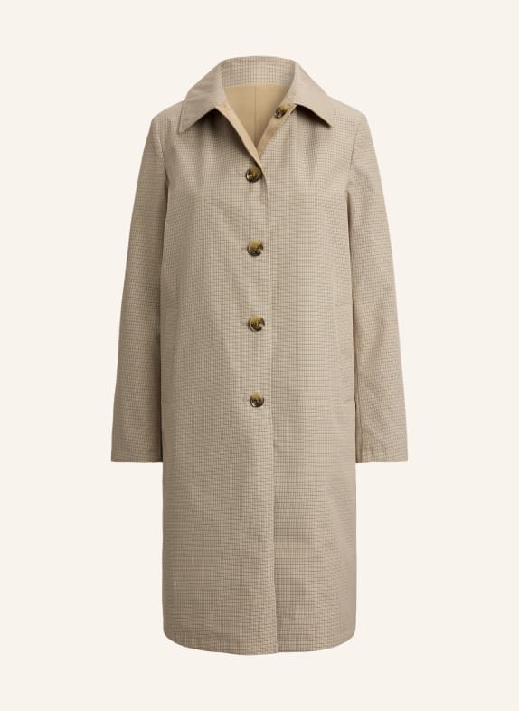 LAUREN RALPH LAUREN Obratný kabát BÉŽOVÁ / TMAVĚ MODRÁ