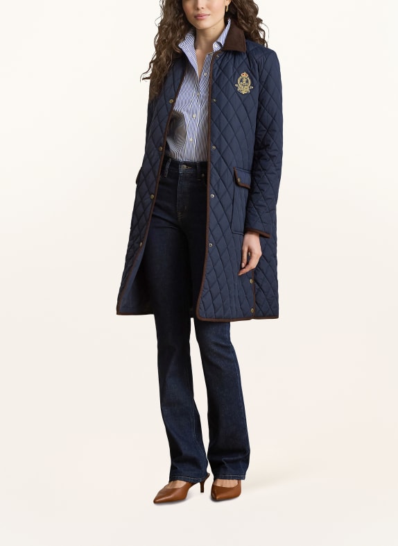 LAUREN RALPH LAUREN Steppmantel DUNKELBLAU / BRAUN