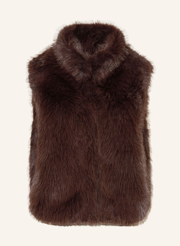MRS & HUGS Faux fur vest DARK BROWN