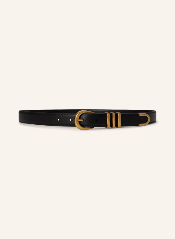 LAUREN RALPH LAUREN Ledergürtel SCHWARZ / GOLD