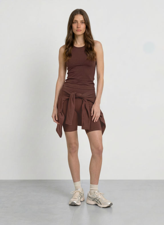 MRS & HUGS Sporttop MARRON FONCÉ