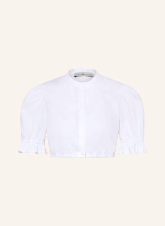 Johann & Johanna Dirndlblouse met kant en ruches WIT
