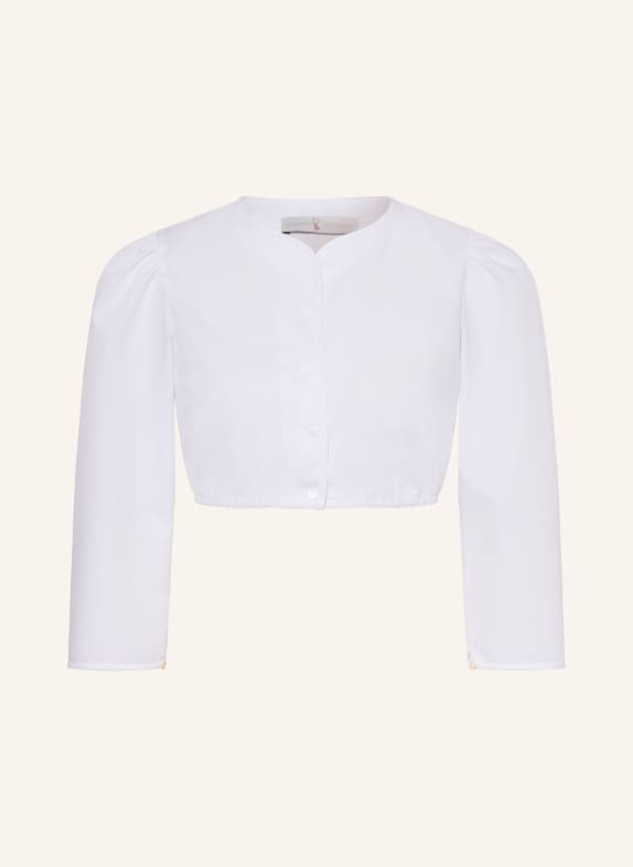 Johann & Johanna Dirndlblouse met 3/4-mouwen WIT