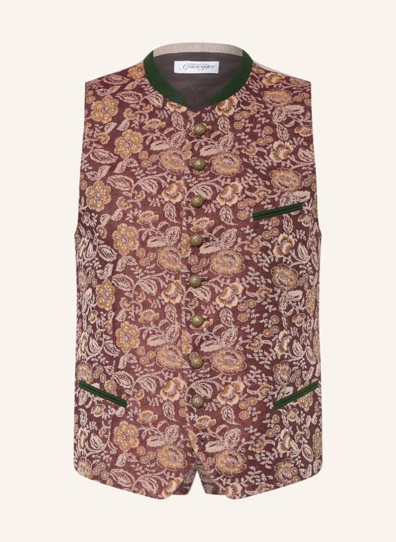 Grasegger Traditional vest BROWN / BEIGE / DARK GREEN