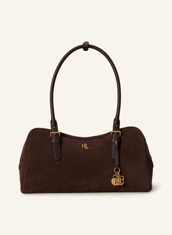 LAUREN RALPH LAUREN Schultertasche DUNKELBRAUN / GOLD