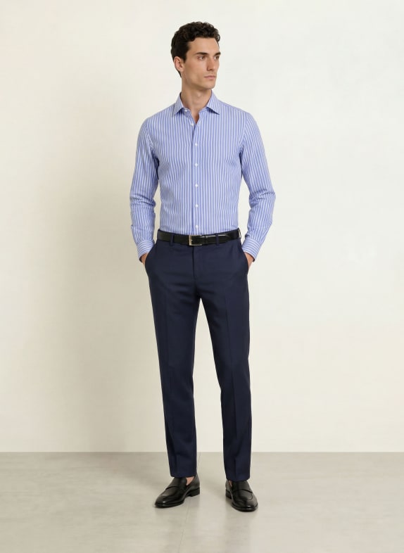 seidensticker Koszula o kroju slim fit NIEBIESKI / BIAŁY