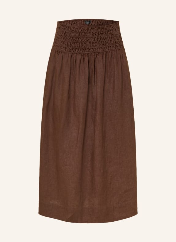 Rails ALESSA linen skirt DARK BROWN