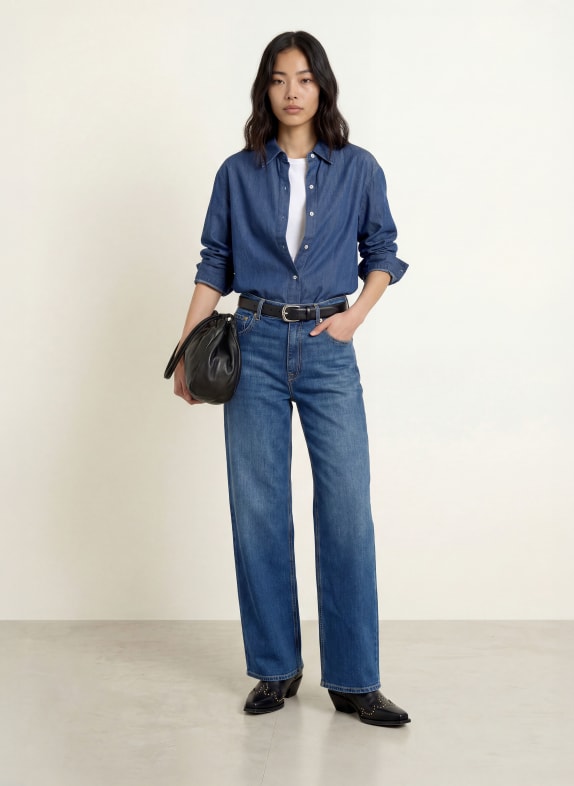 REPLAY Wide leg jeans CARY C009 MEDIUM BLUE