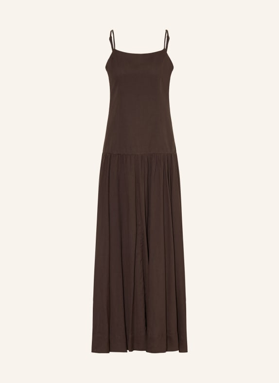 NEO NOIR JACKIE Dress with Linen DARK BROWN