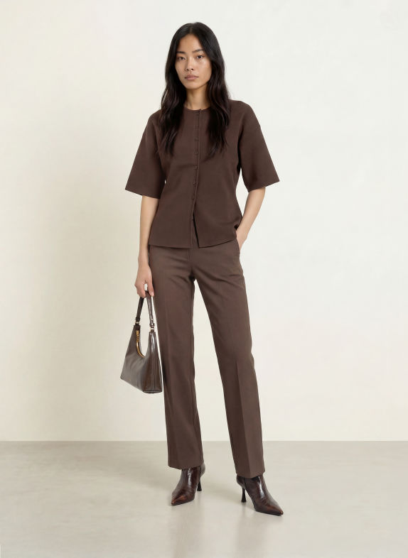 MSCH COPENHAGEN MSCHMIRIELLE cardigan with 3/4 sleeves DARK BROWN