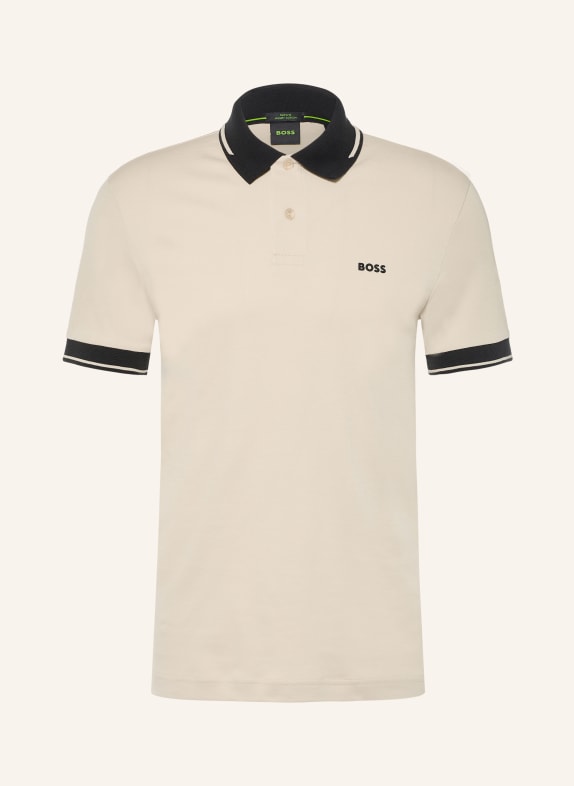 BOSS Jersey-polotröja NETWORK Slim Fit BEIGE / SVART