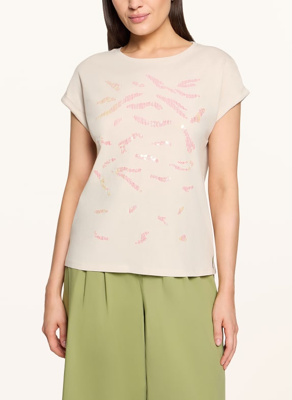 CARTOON Sequin T-shirt ECRU / LIGHT PINK