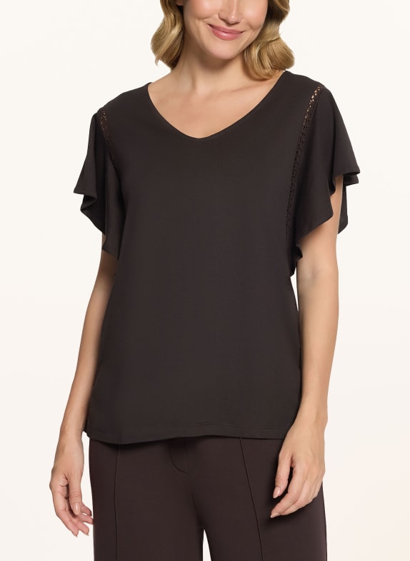 CARTOON T-shirt with ruffles DARK BROWN