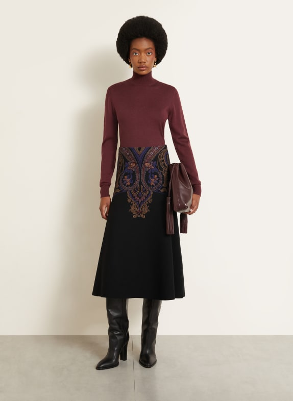 ETRO Gebreide rok ZWART / BEIGE / DONKERBLAUW