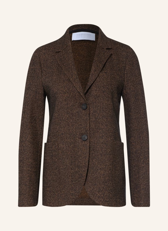HARRIS WHARF LONDON Blazer mit Seide DUNKELBRAUN / ORANGE / SCHWARZ
