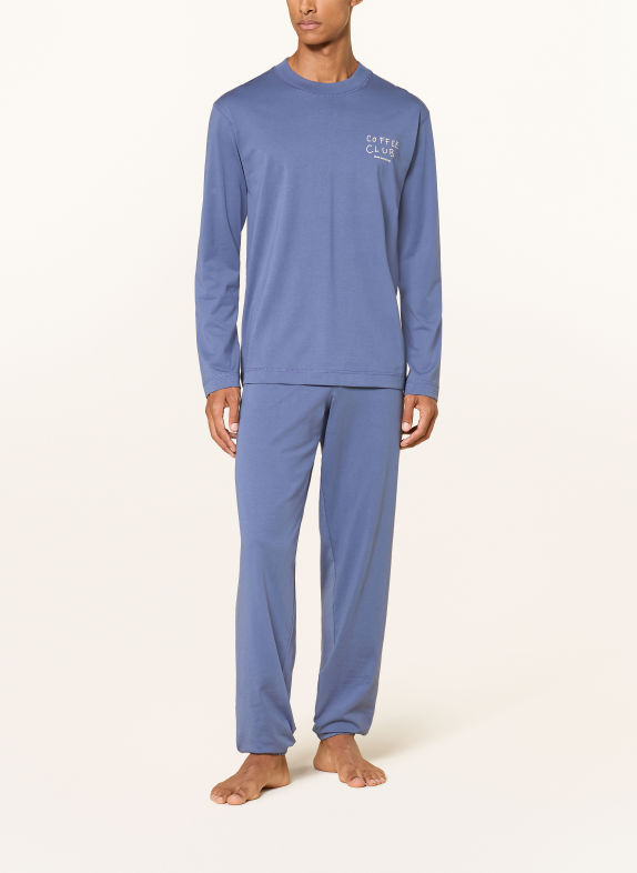 SCHIESSER Pyjama BLAUWGRIJS / WIT