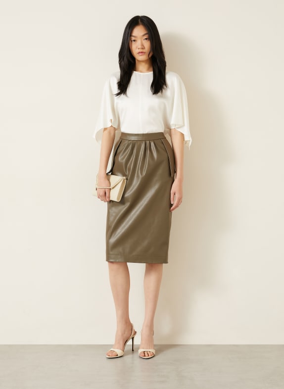 STELLA McCARTNEY ALTERMAT-rok in leerlook KAKI