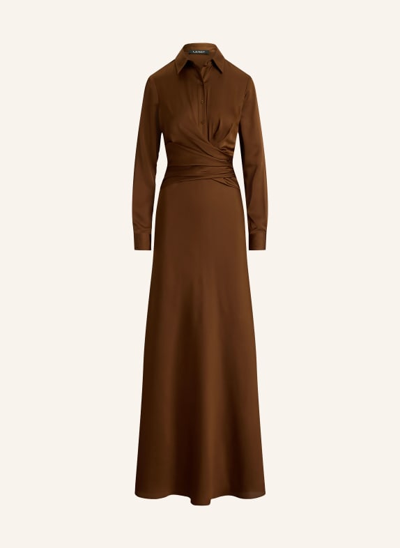 LAUREN RALPH LAUREN Satin evening dress BROWN